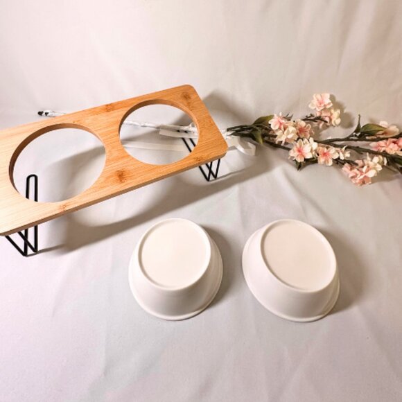 Elevated Ceramic Pet Bowls - Picture 4 of 7